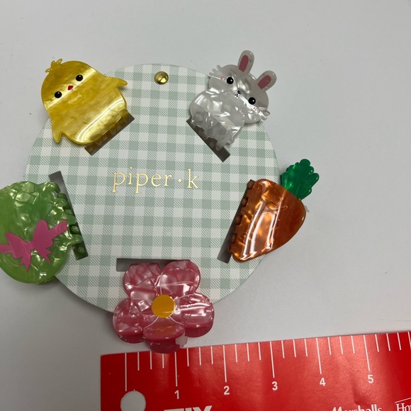 NWT 🐰🐣🌸🥕Piper K Easter Hair Claws Clips set of 5 - Picture 13 of 13